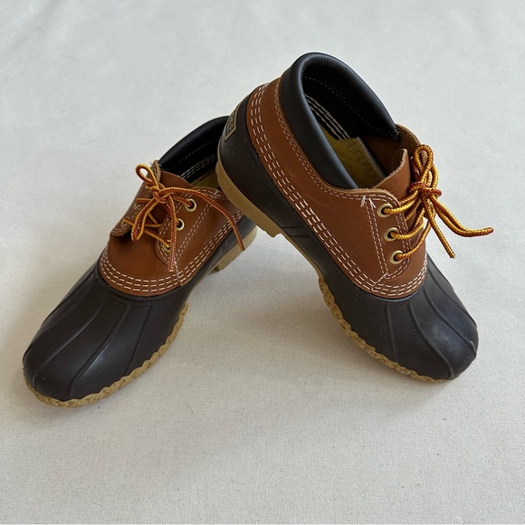Vintage LL Bean Low Bean Boots Leather Rubber 3 Eye Insulated Size 7 - Picture 3 of 8